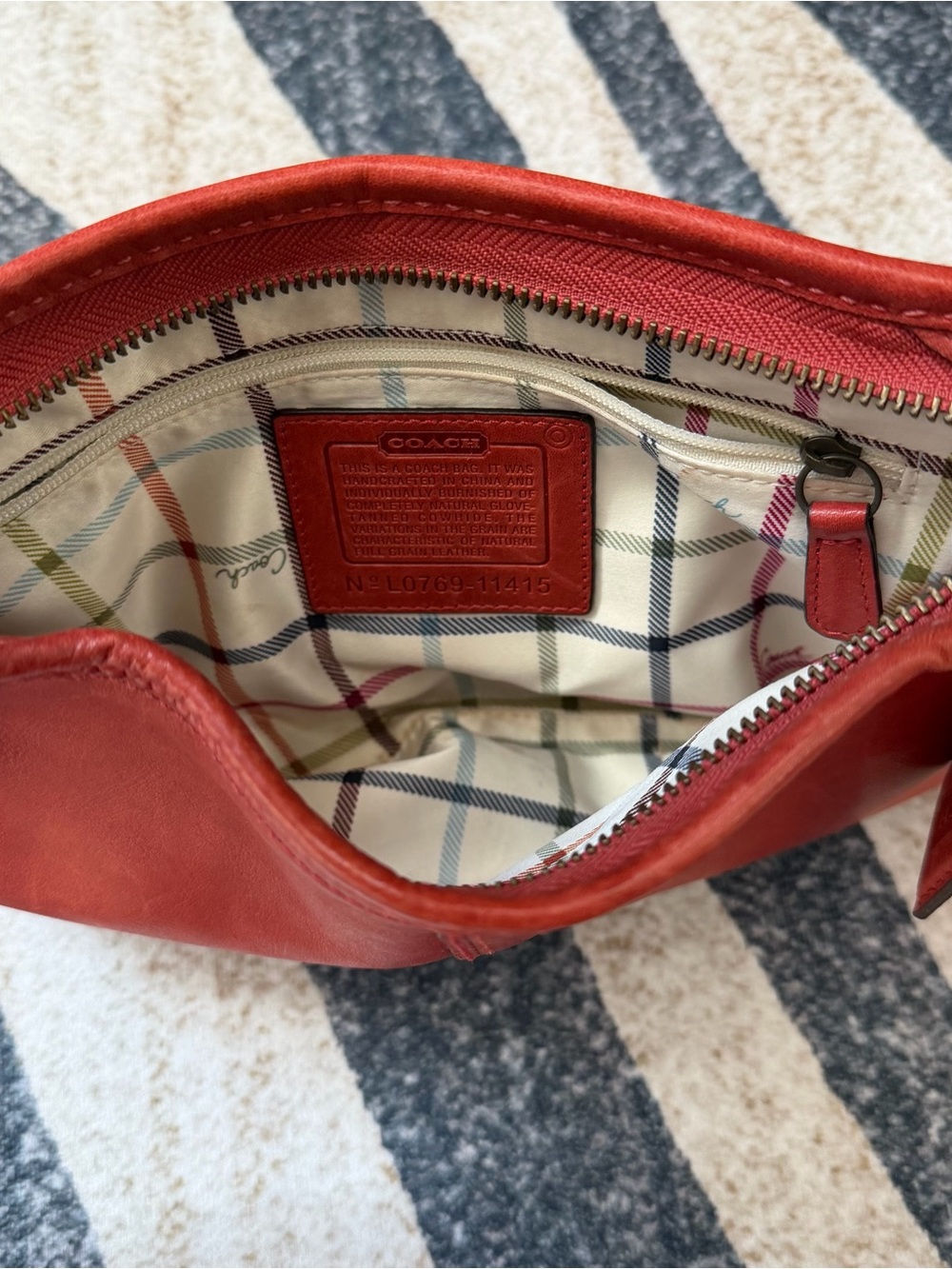 vintage Coach Bleecker small leather shoulder bag red EUC rare - Picture 7 of 9